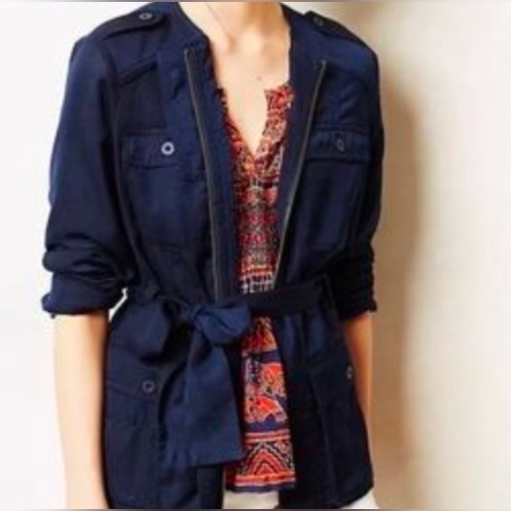 Hei Hei By Anthropologie Blue Anorak Jacket Lightweight Size Small